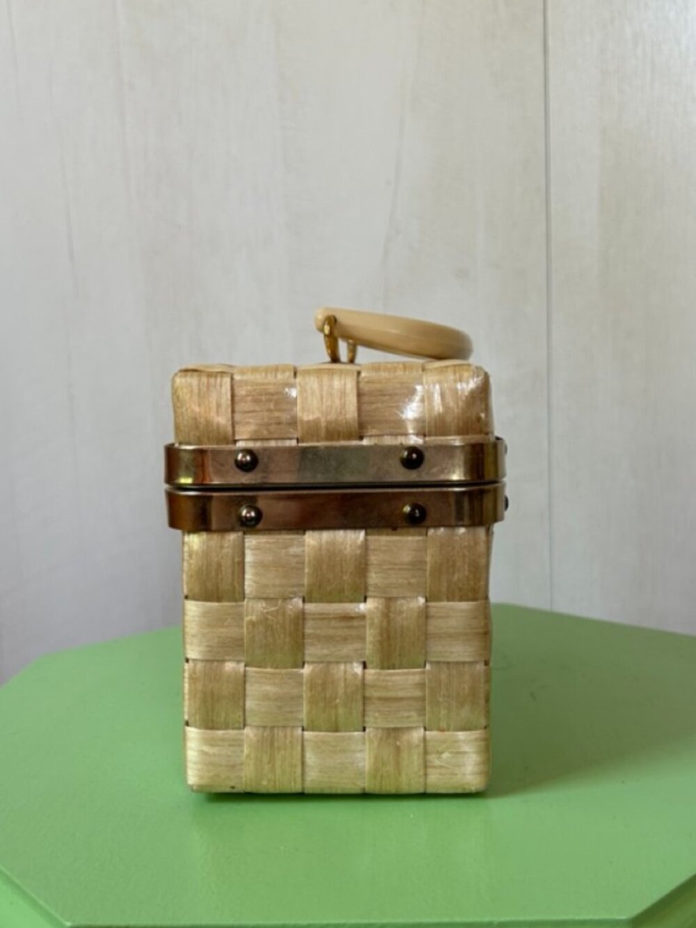 Vintage 1960s Gaymode Italy Woven Box Handbag - Picture 4 of 14